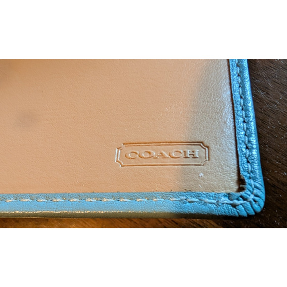 COACH Light Blue Leather Checkbook Holder - Picture 6 of 6